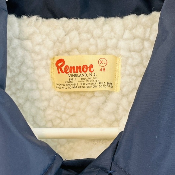 Vtg Mens XL Communication Workers of‎ America CWA Local 7504 Blue Sherpa Coat - Picture 3 of 7